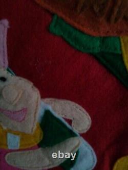 Vintage Disney Winnie The Pooh Felt Christmas Stocking Applique 3d 22 Grande