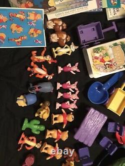 Vintage Disney Winnie The Pooh Lot Playset Animaux Farcis Figurines En Vinyle