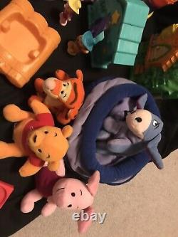 Vintage Disney Winnie The Pooh Lot Playset Animaux Farcis Figurines En Vinyle