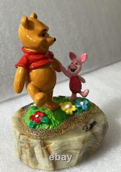 Vintage Disney Winnie l'Ourson et Porcinet signé et daté par Ron Lee 1999 #149 sur 1000