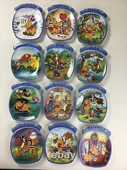 Vintage Ensemble Complet De Disney Pooh Calendrier Perpétuel En Bois. Plaques, Chiffres