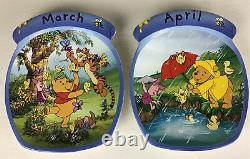 Vintage Ensemble Complet De Disney Pooh Calendrier Perpétuel En Bois. Plaques, Chiffres