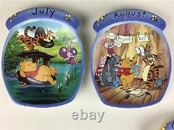 Vintage Ensemble Complet De Disney Pooh Calendrier Perpétuel En Bois. Plaques, Chiffres