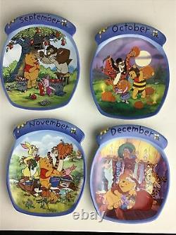 Vintage Ensemble Complet De Disney Pooh Calendrier Perpétuel En Bois. Plaques, Chiffres