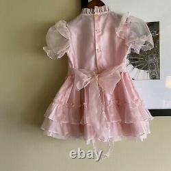Vintage Sears Winnie The Pooh Pink Sheer Ruffle Dentelle Party Robe Taille 5 Filles