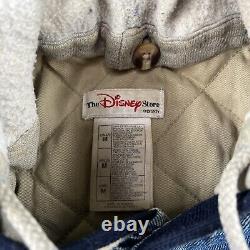 Vintage Winnie La Veste Pooh Hommes M Denim Disney Store Varsity Bomber Coat 90s