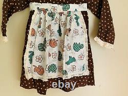 Vintage Winnie Le Pooh Sears Collection Filles Robe Marron Taille 6