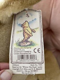 Vtg 25 Classique Winnie l'ourson par Gund Disney Collectionneur Ours en Peluche Avec Étiquette