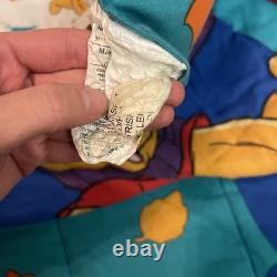 Vtg Disney Winnie l'Ourson et Tigrou Couette Complète Doublée Jour Venteux Années 90