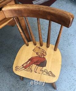 Vtg, Ensemble De Bureau Et Chaises Pour Enfants Winnie The Pooh & Friends, Unique Et Rare