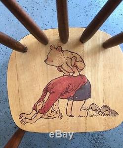 Vtg, Ensemble De Bureau Et Chaises Pour Enfants Winnie The Pooh & Friends, Unique Et Rare