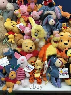 Vtg & Modern Lot 62 Disney Winnie Le Pooh Plush Eeyore Tigger Lapin Piglet