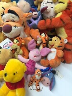 Vtg & Modern Lot 62 Disney Winnie Le Pooh Plush Eeyore Tigger Lapin Piglet