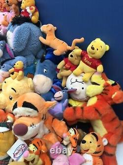 Vtg & Modern Lot 62 Disney Winnie Le Pooh Plush Eeyore Tigger Lapin Piglet