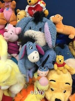 Vtg & Modern Lot 62 Disney Winnie Le Pooh Plush Eeyore Tigger Lapin Piglet