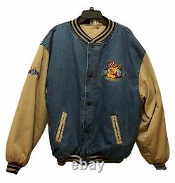 Vtg Winnie The Pooh Disney Store Denim Quilted Varsity Jean Jacket Taille XXL