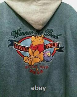 Vtg Winnie The Pooh Disney Store Denim Quilted Varsity Jean Veste Hotte XL 2x 1x