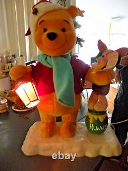 Vtg Winnie l'ourson et Porcinet animés 23 pouces 1995 Lumière animée Telco fonctionne