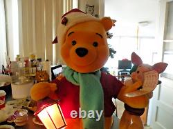 Vtg Winnie l'ourson et Porcinet animés 23 pouces 1995 Lumière animée Telco fonctionne