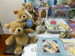 WINNIE L'OURSON 37 pièces Lot Peluches Puzzles Assiettes Décor de Chambre d'Enfant Classique Pooh