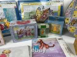 WINNIE L'OURSON 37 pièces Lot Peluches Puzzles Assiettes Décor de Chambre d'Enfant Classique Pooh