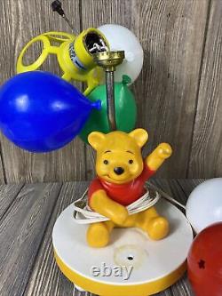 WINNIE L'OURSON Vintage Années 1980 Pot de Miel Ours Tenant des Ballons. Lampe/Veilleuse