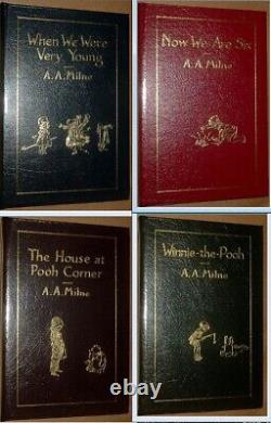 WINNIE L'OURSON par A. A Milne Ensemble de 4 Volumes Easton Press En Cuir Véritable Comme Neuf 19