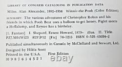 WINNIE L'OURSON vtg PREMIÈRE ÉDITION EN COULEUR jouet ours en peluche enfant A MILNE Disney RARE