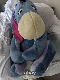 Walt Disney Exclusif! Peluche géante Eeyore vintage d'environ 30 pouces de 1999