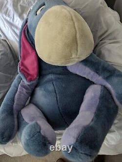 Walt Disney Exclusif! Peluche géante Eeyore vintage d'environ 30 pouces de 1999