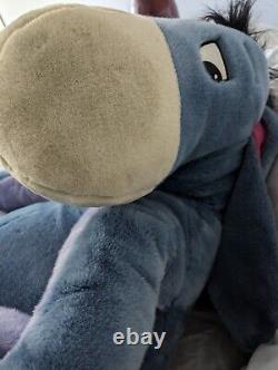 Walt Disney Exclusif! Peluche géante Eeyore vintage d'environ 30 pouces de 1999