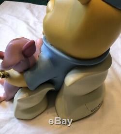 Walt Disney Winnie L'ourson Avec Porcinet Figurine Endormie Statue Rare Big Fig