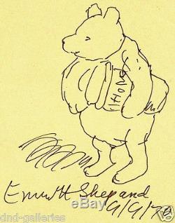 Winnie L'ourson Original E. H. Shepard Dessin Signé Et Datée