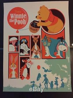 Winnie L'ourson Par Dave Perillo Disney Mondo Sérigraphie Affiche