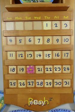 Winnie L'ourson Perpetual Calendar Plate Toute L'année Complète Coa Par