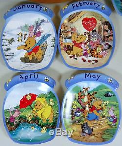 Winnie L'ourson Perpetual Calendar Plate Toute L'année Complète Coa Par