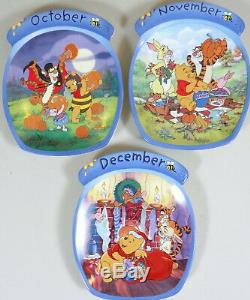 Winnie L'ourson Perpetual Calendar Plate Toute L'année Complète Coa Par