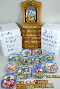Winnie L'ourson Perpetual Calendar Plate Toute L'année Complète Coa Par