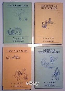 Winnie L'ourson Set, 4 Livres, A. A. Milne, E. H. Shepard, Dustjackets Hardback
