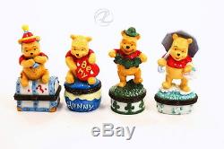 Winnie L'ourson Trinket Boxes Calendrier Chaque Mois De L'année Disney Porcelain
