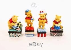 Winnie L'ourson Trinket Boxes Calendrier Chaque Mois De L'année Disney Porcelain