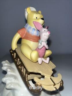 Winnie Pooh Figurine Lenox Porcelaine Disney Vtg Piglet Music Box Works Rare