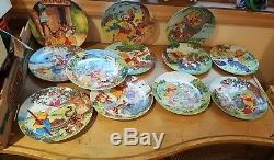 Winnie The Pooh Fun Dans 100 Acre Woods Bradford Exchange Assiettes Set Complet 12