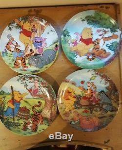 Winnie The Pooh Fun Dans 100 Acre Woods Bradford Exchange Assiettes Set Complet 12