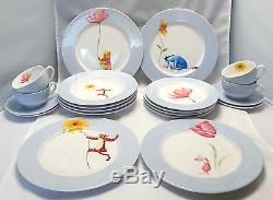 Winnie The Pooh Vaisselle Disney China 4 Complet Place Settings Blue 20 Pc Set