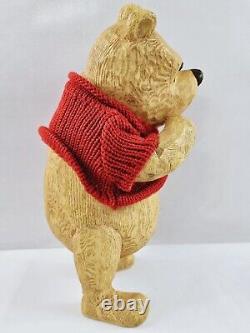 Winnie l'Ourson 75e Anniversaire Figurine Statue Pooh en Faux Bois Disney Store