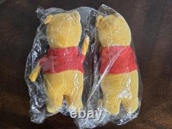 Winnie l'Ourson Années 1960 2 Lots Nouveaux Scellés Walt Disney Peluches Vintage NOS 6,5 pouces