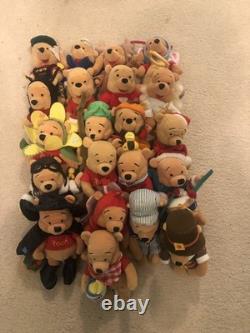 Winnie l'Ourson Beanie Babies Différentes Tenues Lot 21