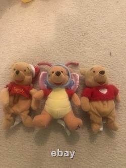 Winnie l'Ourson Beanie Babies Différentes Tenues Lot 21