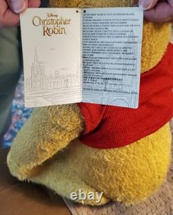 Winnie l’Ourson Christopher Robin taille réelle peluche 14 Disney RARE livraison gratuite
